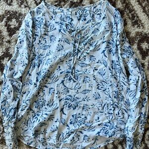 Lucky Brand Blue Floral Top